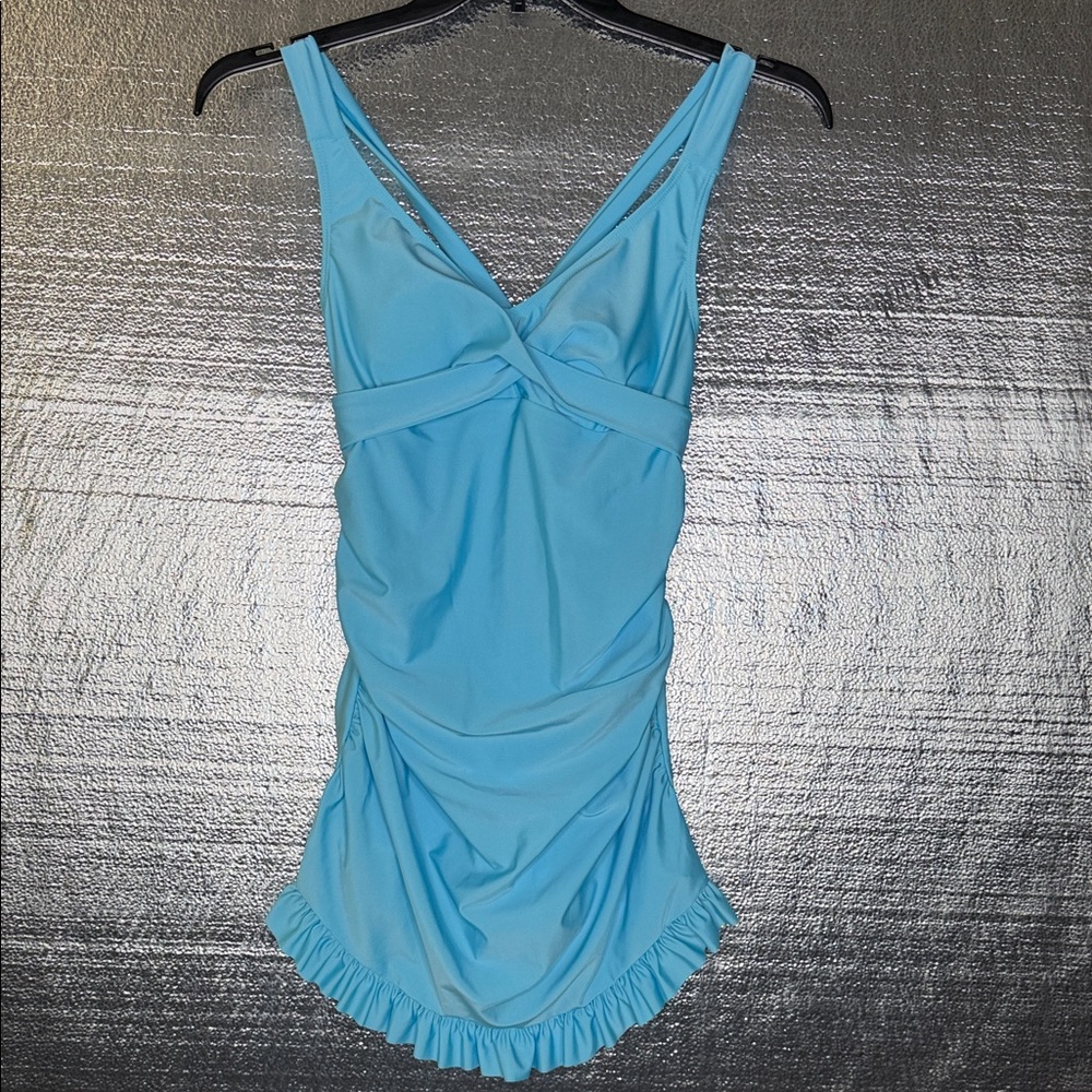 Source Unknown Light Blue One Piece Swimsuit